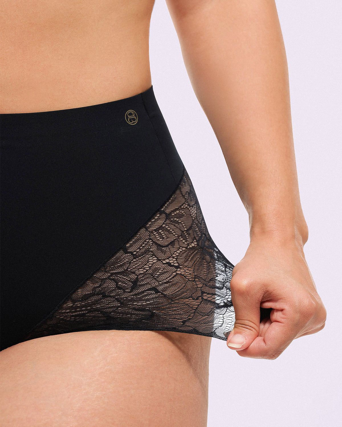Bare Essentials™ MeshSmooth™ Mid-Waist Lace Brief