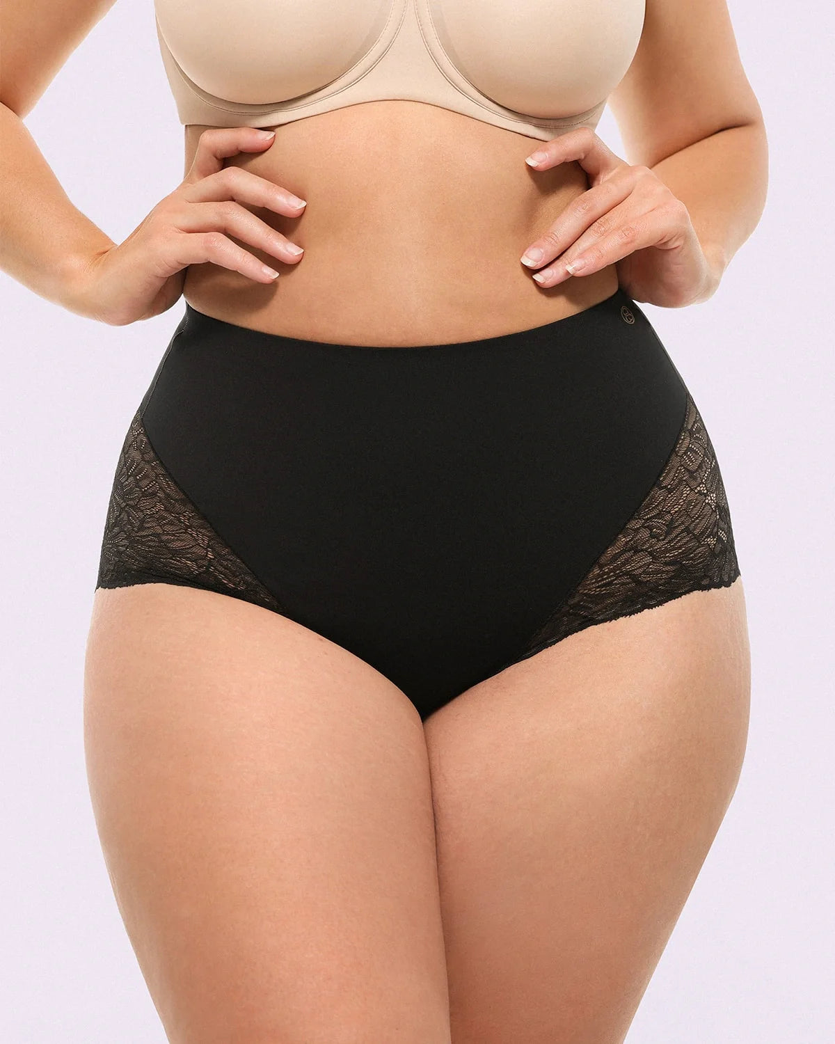 Bare Essentials™ MeshSmooth™ Mid-Waist Lace Brief