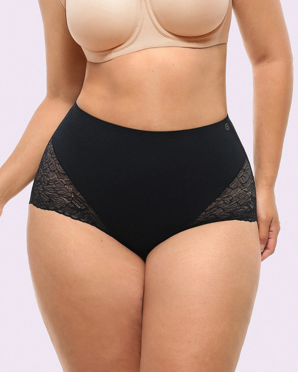 Bare Essentials™ MeshSmooth™ Mid-Waist Lace Brief