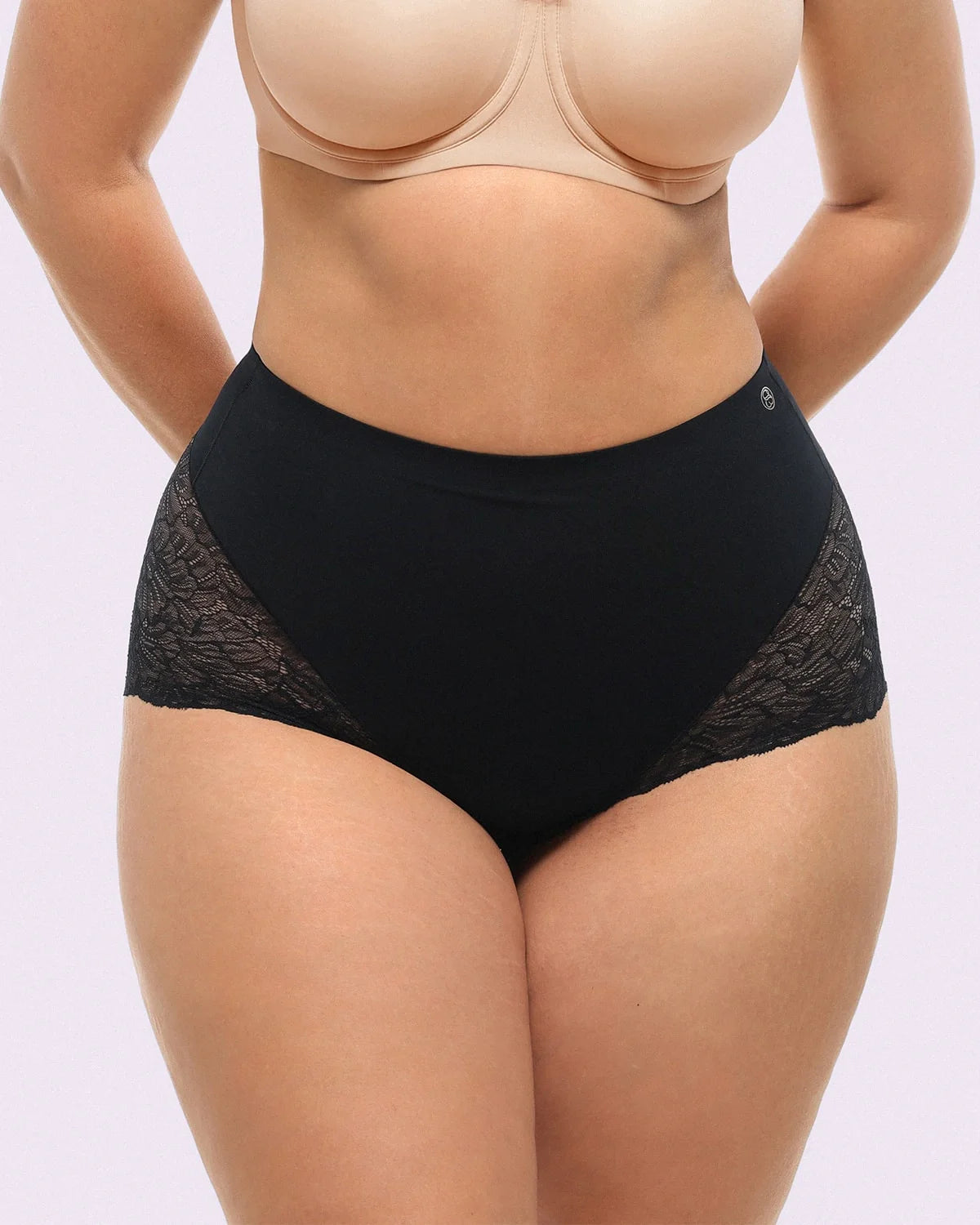 Bare Essentials™ MeshSmooth™ Mid-Waist Lace Brief