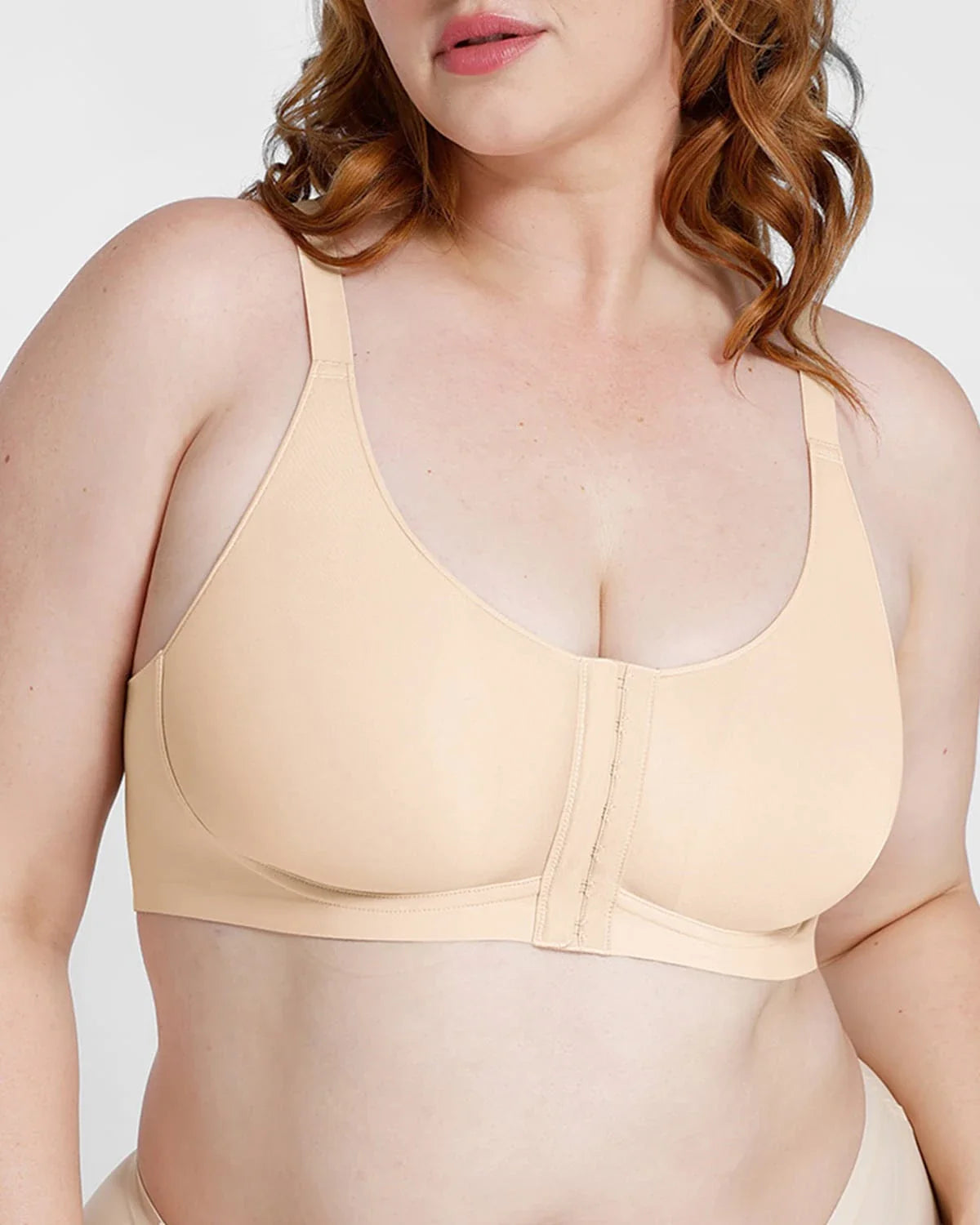 Bare Essentials™ Cream Touch™ Wireless Front-Hook Back Smooth Bra