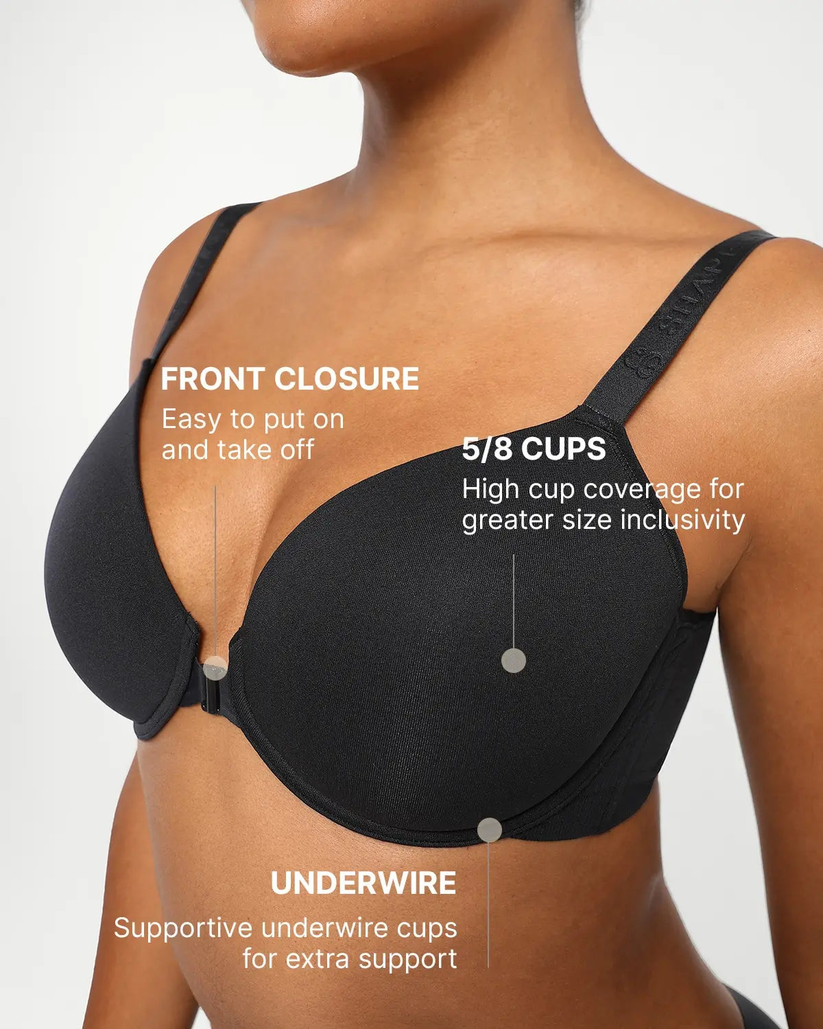 Bare Essentials™ Skin Flow™ Front Close Underwired T-Shirt Bra